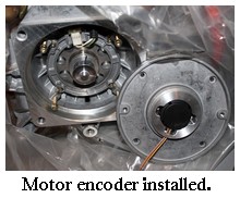 EV motor encoder installed