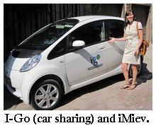 Mitsubishi imiev and I-go car sharing